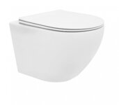 Rea WC CARLO MINI RIMLESS SO SEDÁTKOM DUROPLAST/FLAT/ZM MISA ZÁVESNÁ, biela keramická REA-C2760