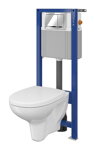 Cersanit ARTECO SET AQUA NÁDRŽ 22 mech, WC COMO, TLAČIDLO WC ENTER LESKLÝ CHRÓM, SEDÁTKO Clean On DUROPLAST, biele S701-206