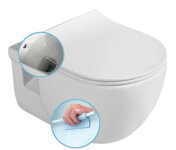 BRILLA závesná WC misa s bidet. spŕškou, Rimless, 36,5x53 cm, biela