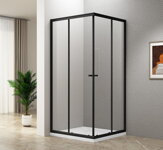 AGGA BLACK štvorcová sprchová zástena 900x900mm, číre sklo