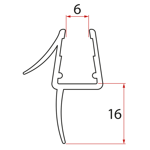 LEGRO-ONE tesnenie spodné pre rovné sklo 6mm, dĺžka 1000mm