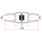 EXTRA SLIM set plochých magnetických tesnení pre sklo 6/6mm, 1900mm