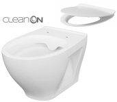 Cersanit MODUO WC MISA ZÁVESNÁ Clean On + SEDÁTKO DUROPLAST, SLIM, ODNÍMATEĽNÉ, biele K701-147