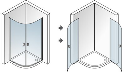 Aquatek GLASS S2 ŠTVRŤ-KRUHOVÝ SPRCHOVÝ KÚT 90x90, sklo číre