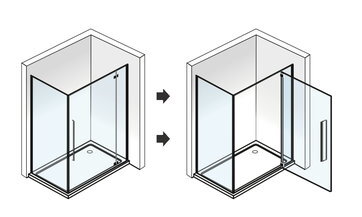 Aquatek JAGUAR R13 OBDĹŽNIKOVÝ SPRCHOVÝ KÚT 100x80, čierny, sklo číre