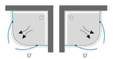 Aquatek MASTER S7 ŠTVRŤ-KRUHOVÝ SPRCHOVÝ KÚT 90x90, sklo číre