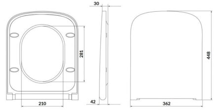 Cersanit AQUA SET B407 52 NÁDRŽ, WC MISA LARGA, DUROPLAST, Soft Close, Easy Off, TLAČIDLO ACCENTO SQUARE čierna matná S701-528