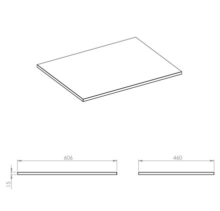 ELITSTONE MARMUR DOSKA POD UMÝVADLO 60 cm, čierna matná 168209