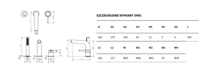 Excellent PI VAŇOVÁ BATÉRIA 3-OTVOROVÁ, zlatá AREX.1233GL