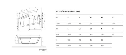 Excellent VESPER VAŇA ROHOVÁ ASYMETRICKÁ 160x100 ľavá, biela akrylátová WAEX.VEL16WH