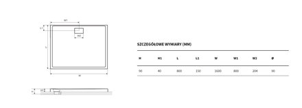 Excellent ZERO OBDĹŽNIKOVÁ SPRCHOVÁ VANIČKA 160x80 biela z akrylátu BREX.1203.160.080.WHN