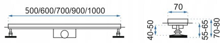 Rea NEO & PURE N PRO NEREZOVÝ SPRCHOVÝ ŽĽAB 900 mm REA-G0903