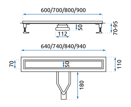 Rea NEOX NIKEL SUPERFLOW N PRO NEREZOVÝ SPRCHOVÝ ŽĽAB 600 mm, nikel REA-G2705