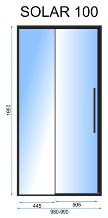 Rea SOLAR 100 SPRCHOVÉ DVERE, sklo číre, zlatá REA-K6547