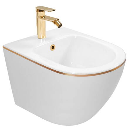 Rea CARLO MINI BIDET ZÁVESNÝ, 33x37x49, bielo-zlatý, C6990